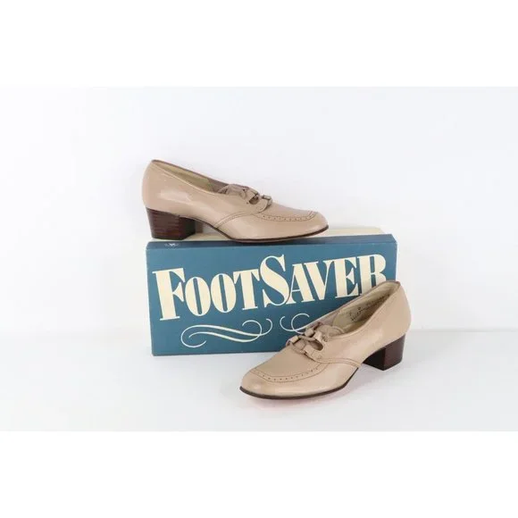 Vintage Shoes | Nos Vintage 90s Streetwear Womens 7 B Perforated Leather Chunky Heel Shoes Usa | Color: Brown | Size: 7 | Voguesquared's Closet Vintage Shoes | Nos Vintage 90s Streetwear Womens 7 B Perforated Leather Chunky Heel Shoes Usa | Color: Brown | Size: 7 | Voguesquared's Closet